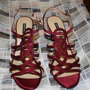 Alex Marie Red/Burgundy Rhinestone heels